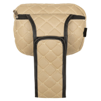 Coussin d’appui-tête réglable en similicuir, motif losange beige 