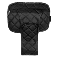 Coussin d’appui-tête réglable en similicuir, motif losange noir