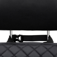 Protection pour siège auto en similicuir, motif losange noir